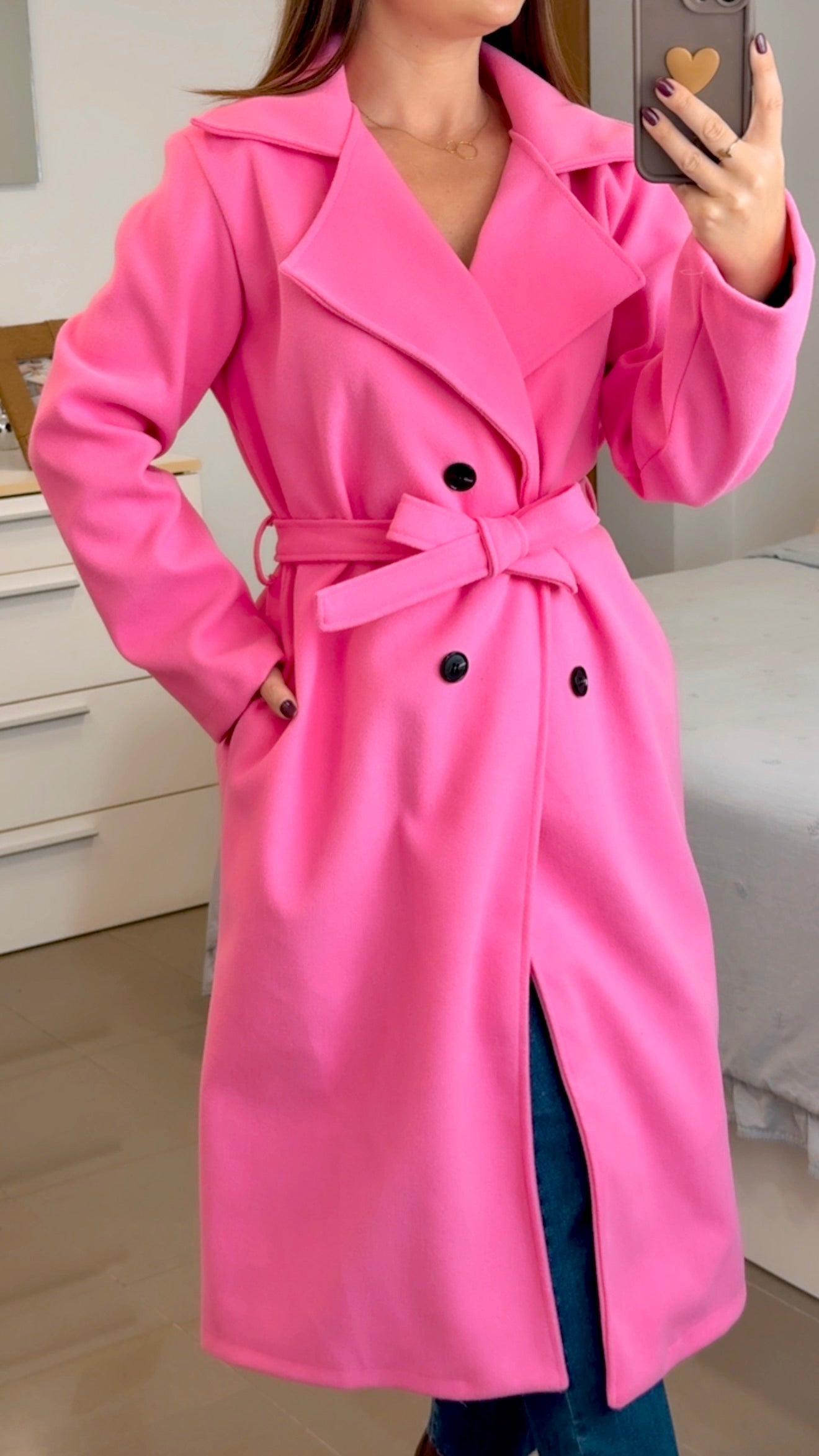 ABRIGO PAÑO FONDAR TOTAMONA. Gabardina con Cuello de Pico con Solapas, Sin Forro, Elástico, Corte Recto, Ropa De Mujer, para Cualquier Ocasión, Formal o Casual, Especial Para Otoño e Invierno.