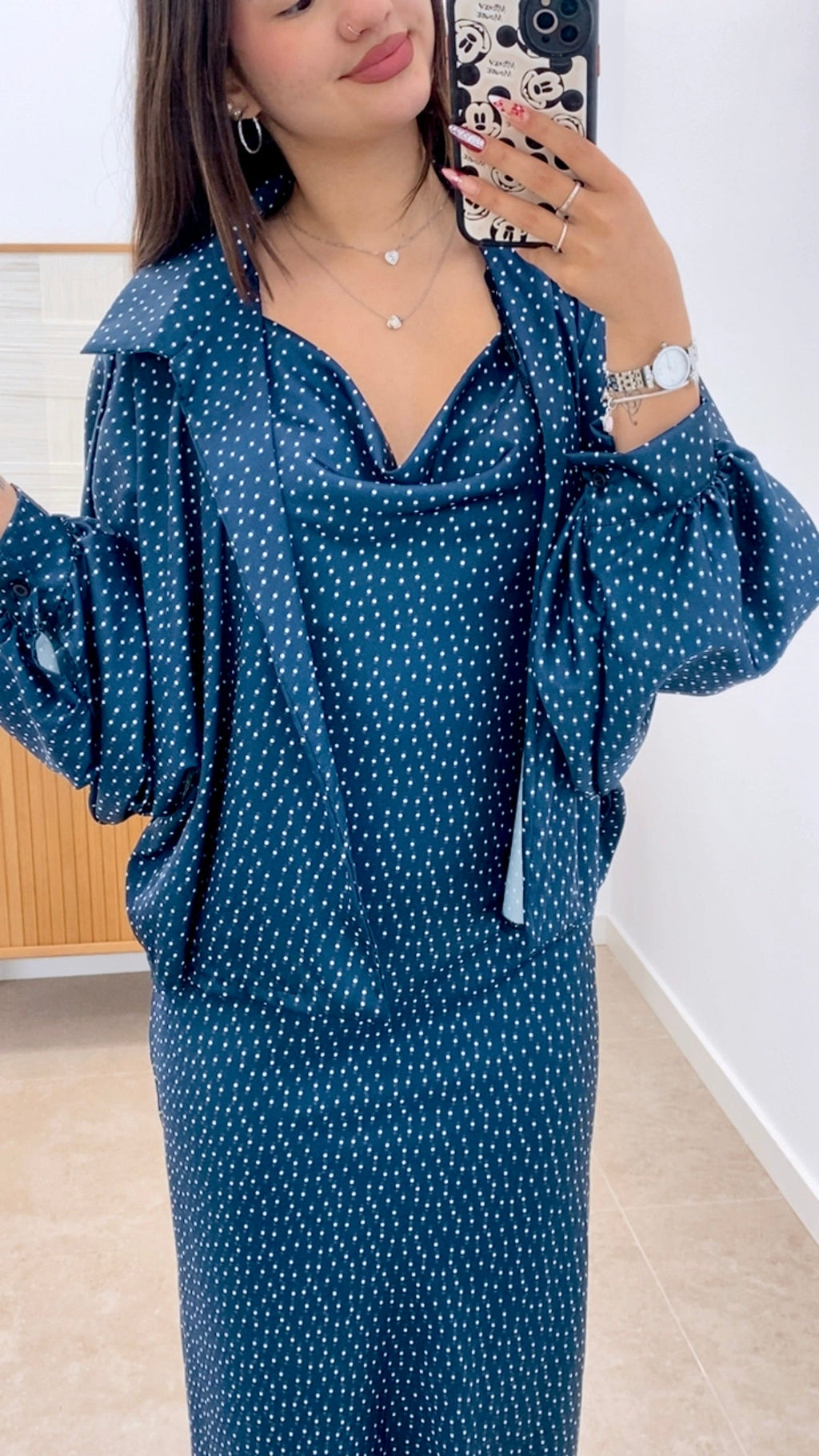 CONJUNTO VESTIDO Y REBECA LUNARES