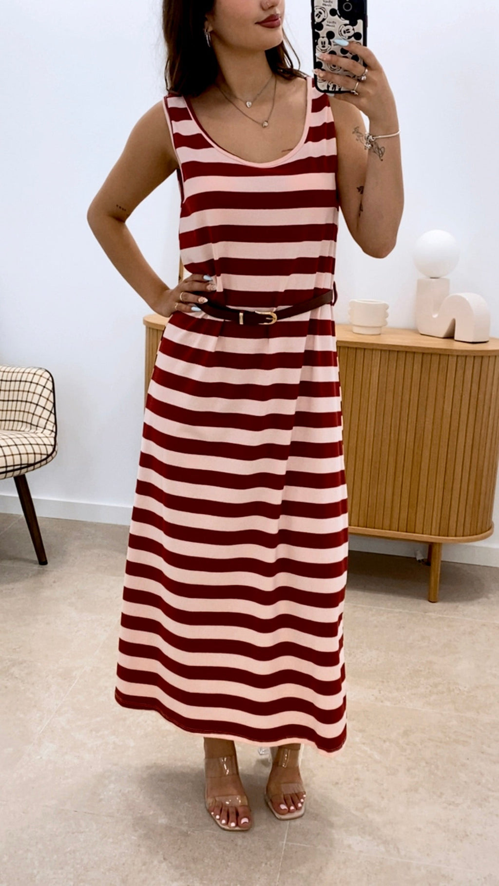 VESTIDO RAYAS + CINTURÓN