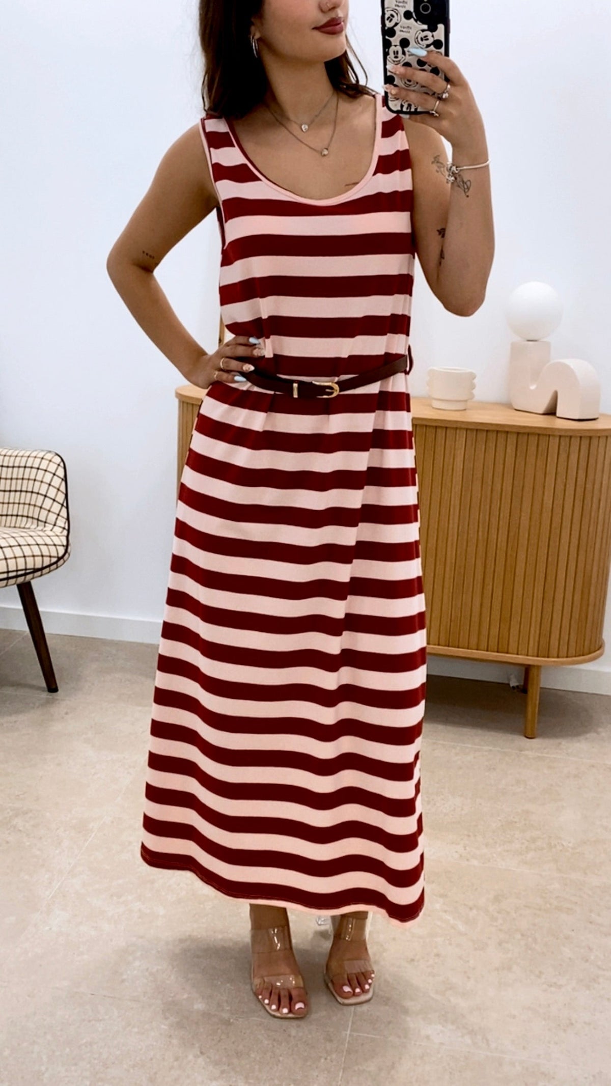 VESTIDO RAYAS + CINTURÓN