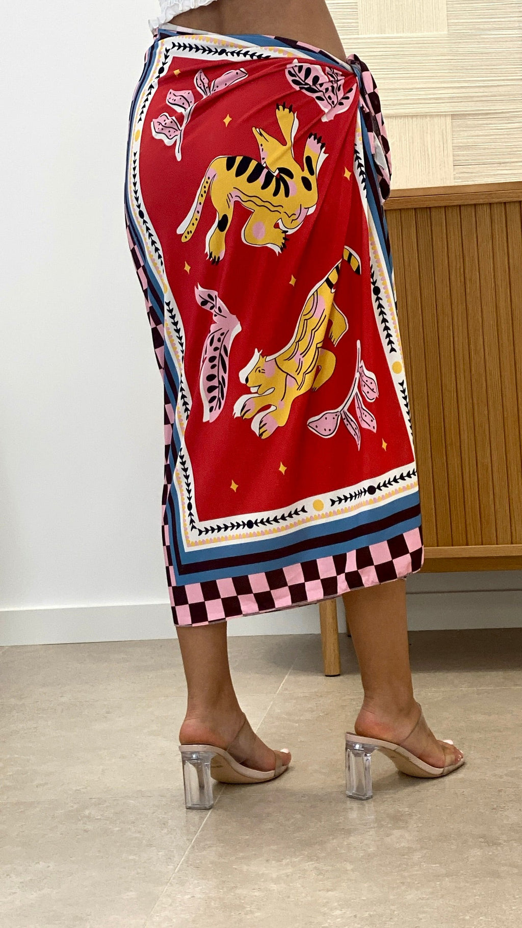 FALDA PAREO LARGA ESTAMPADA