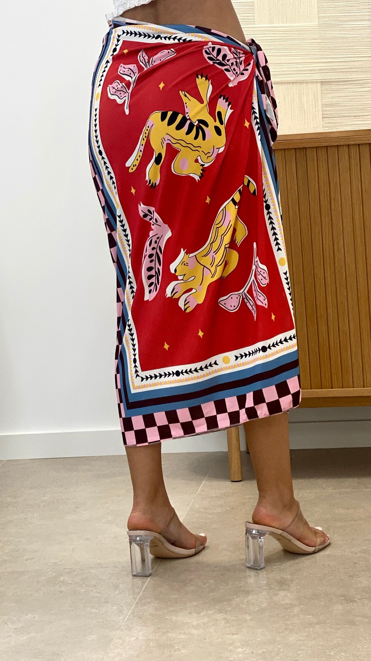 FALDA PAREO LARGA ESTAMPADA