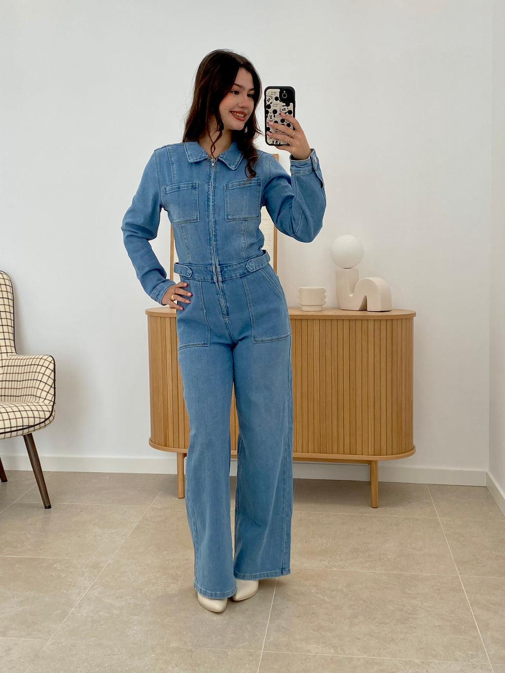 MONO DENIM MANGA LARGA