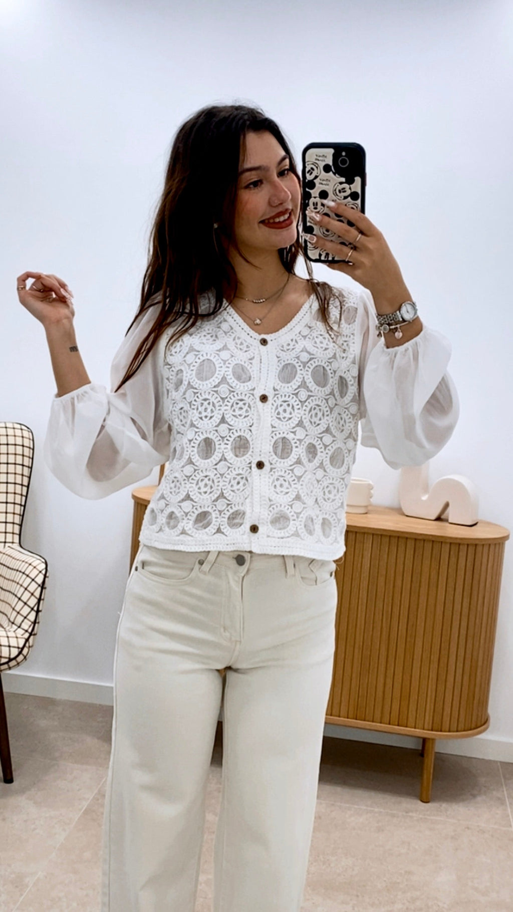 CAMISA BORDADA CROCHE