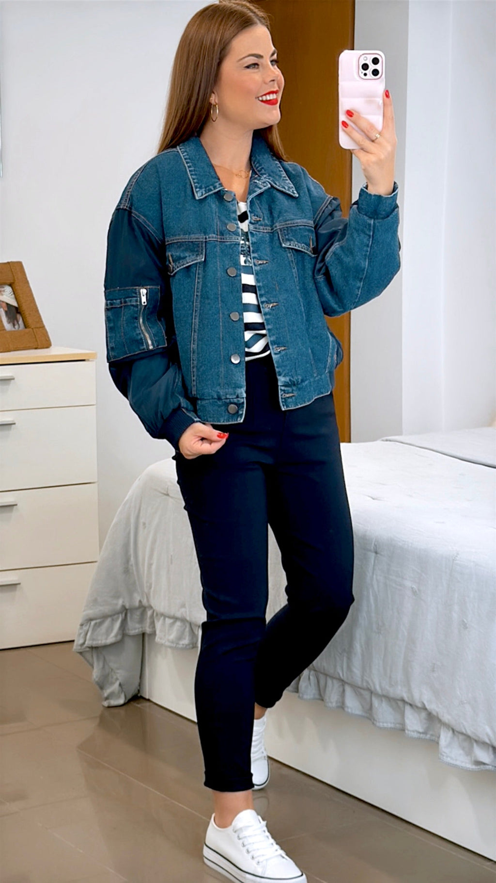 CHAQUETA BOMBER DENIM