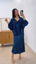 CONJUNTO VESTIDO Y REBECA LUNARES