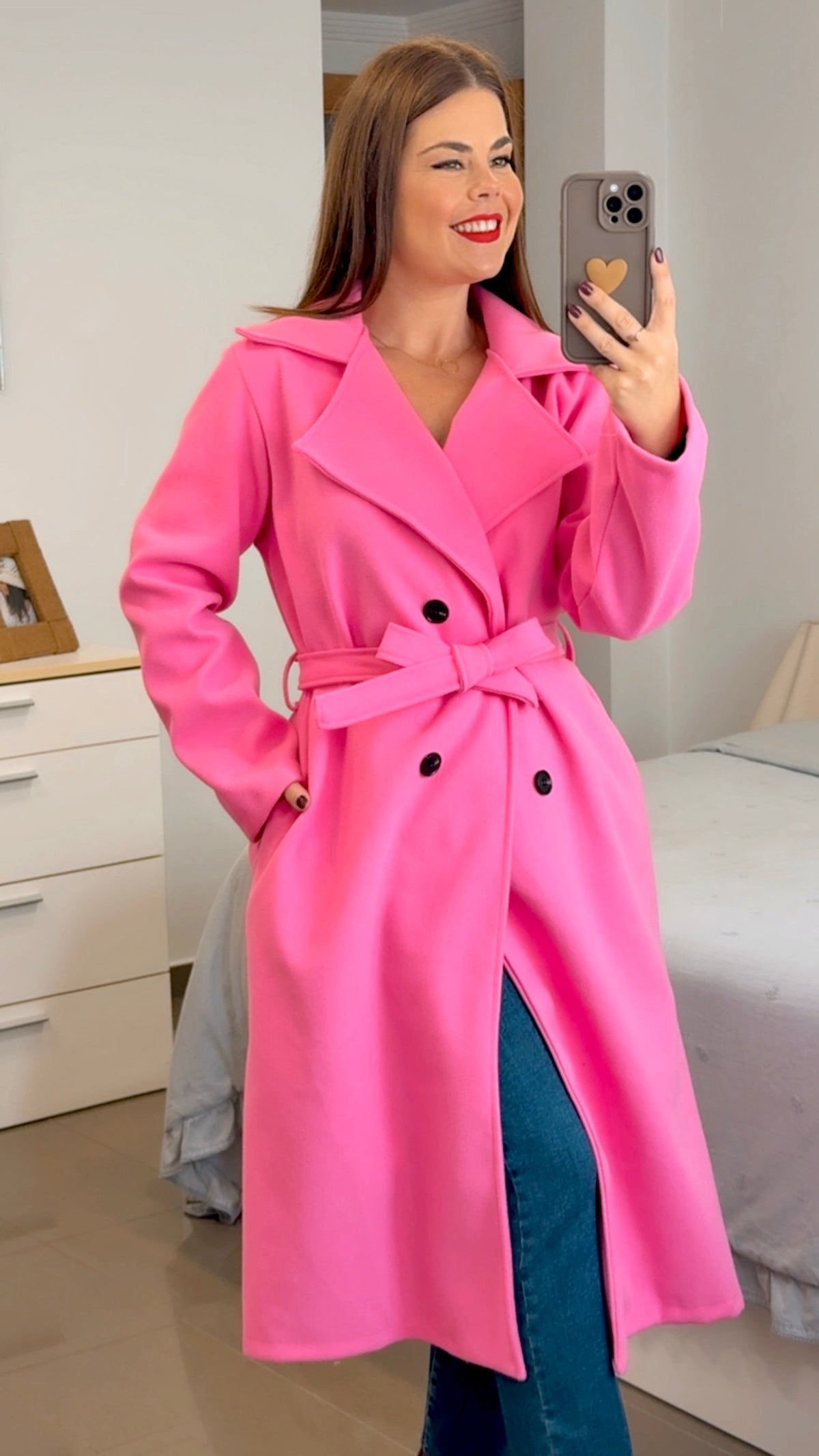 ABRIGO PAÑO FONDAR TOTAMONA. Gabardina con Cuello de Pico con Solapas, Sin Forro, Elástico, Corte Recto, Ropa De Mujer, para Cualquier Ocasión, Formal o Casual, Especial Para Otoño e Invierno.