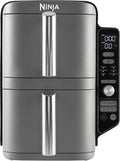 Ninja Double Stack XL Air Fryer, 9.5 Litre, Vertical Double Drawer, 4 Cooking Levels, 2 Drawers and 2 Grids, Space Saving Design, 6 Cooking Functions, 8 Portions, Black/Copper, SL400EUCP