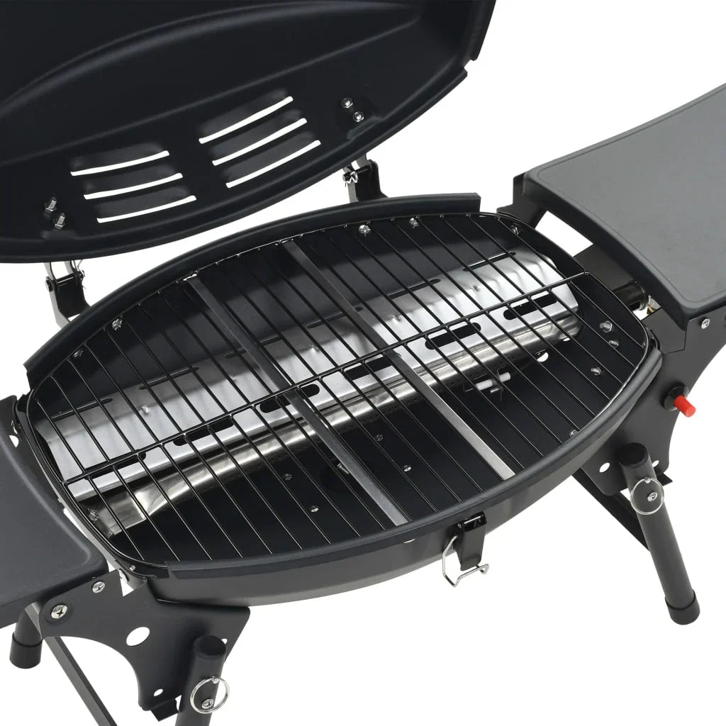 Barbacoa portátil de gas con 1 zona de cocción negra V3770