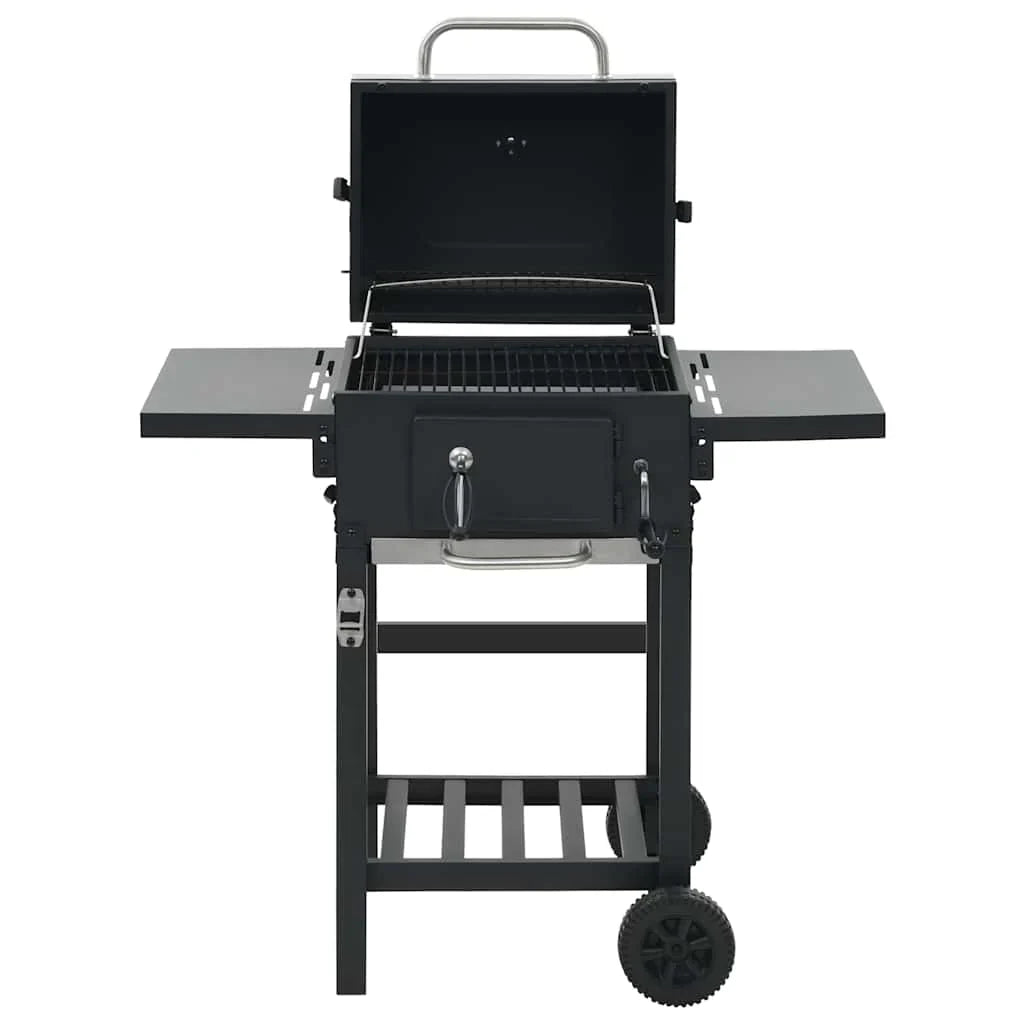 Barbacoa de carbón con estante inferior negra v6900