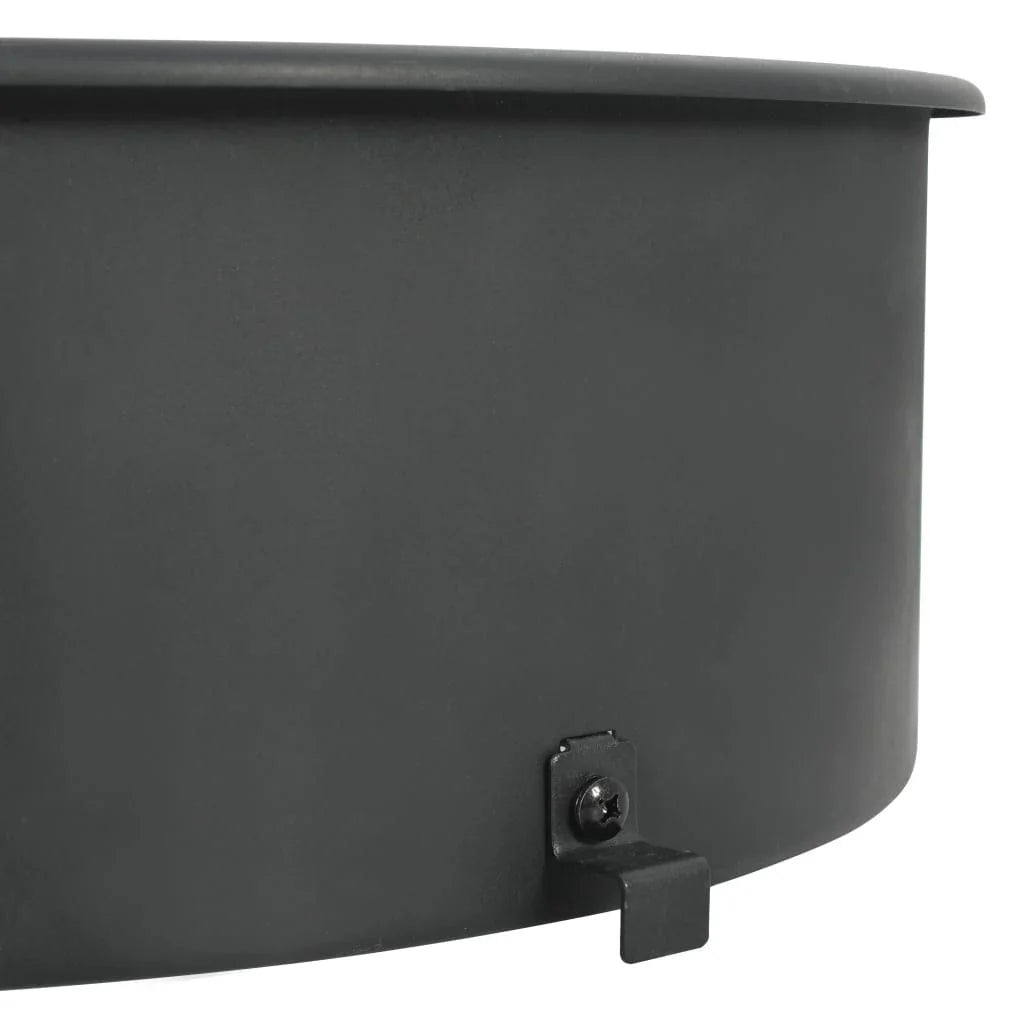 Kit De Anillo Asador De Barbacoa Negro 57 Cm Vidaxl