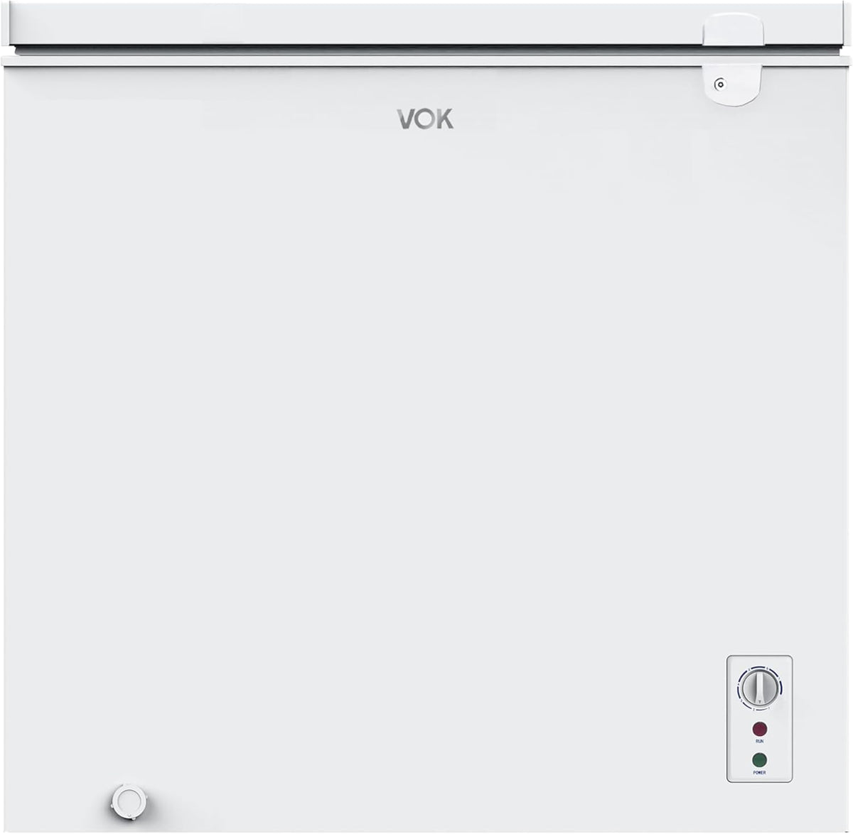 VOK Congelador Horizontal 194 L Ancho 81,8 cm - Función Dual, Congelación Rápida, Luz LED, Bloqueo de Seguridad, Autonomía de 23 h, Blanco