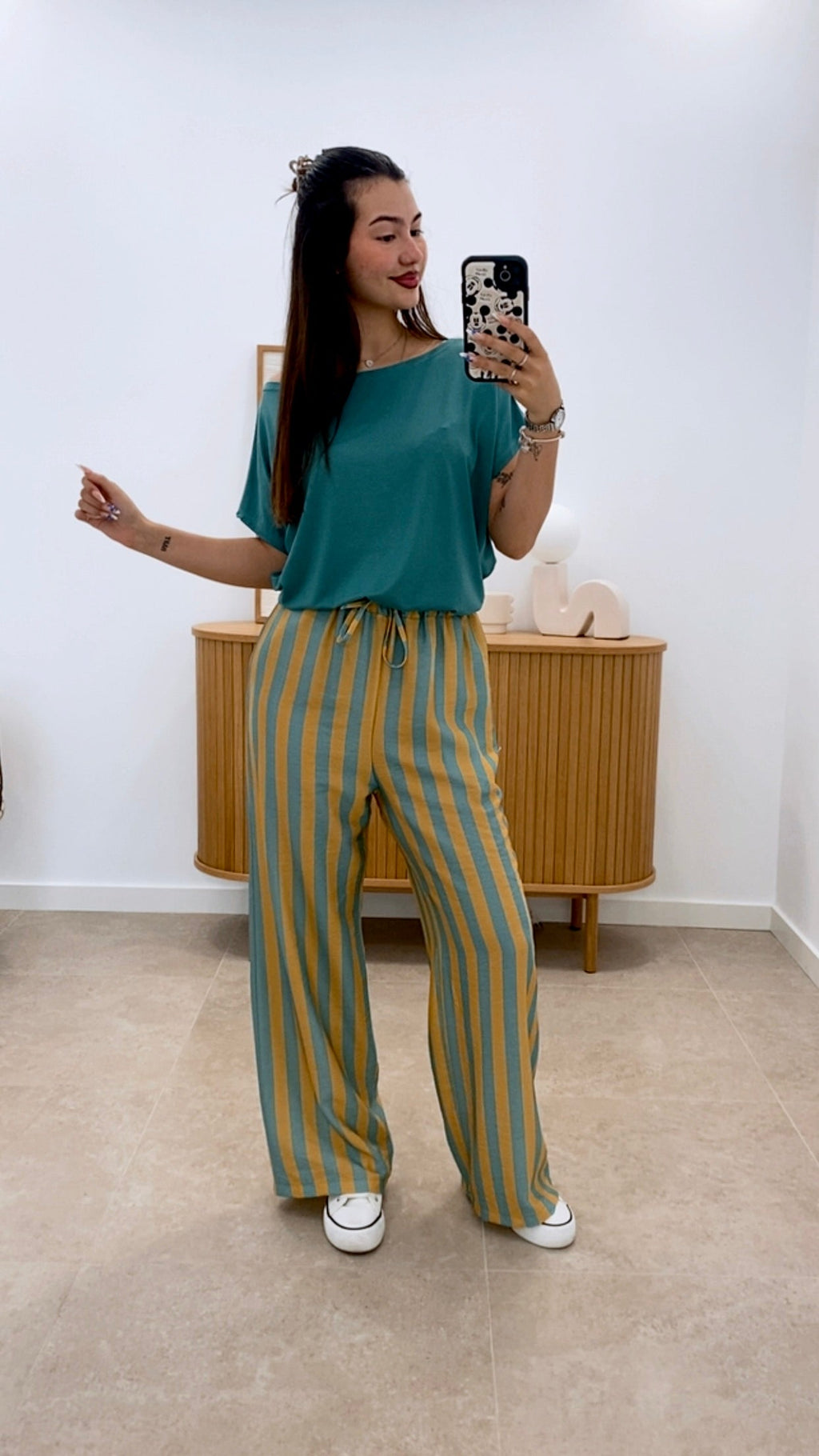 PANTALÓN RAYA ANCHA BICOLOR