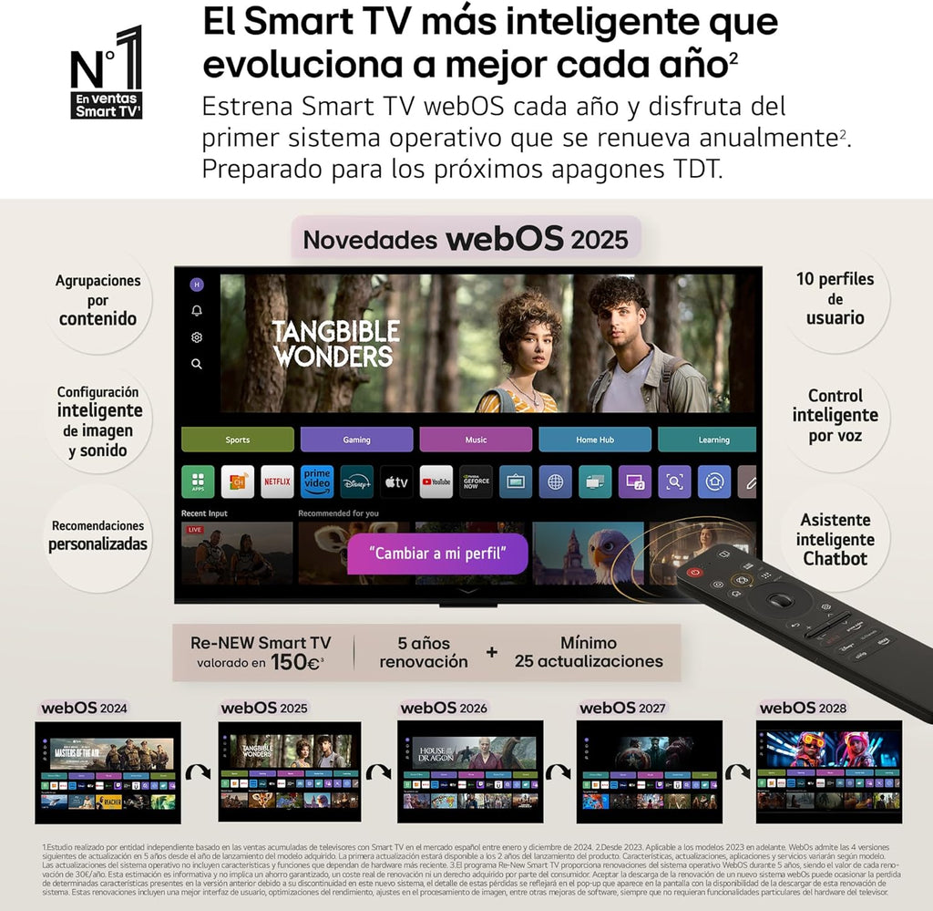 43NANO80A6B - TV 43", 4K NanoCell, Smart TV, LED IA, WebOS 25, Procesador Potente e Inteligente, Super Upscaling, Dolby Digital Plus, Alexa/Google Assistant, Negro
