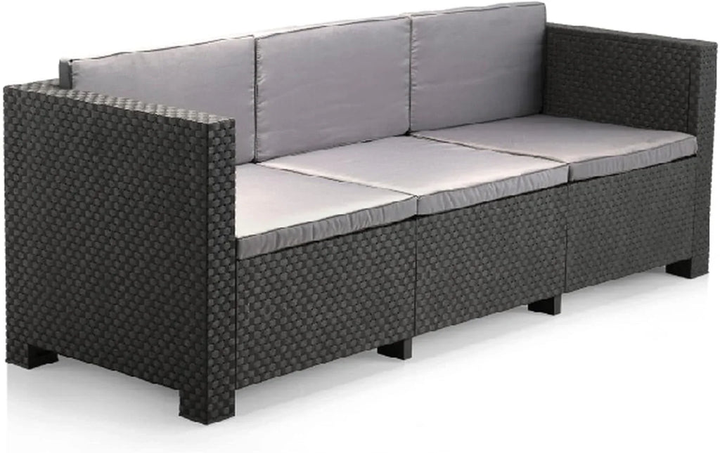 SP Berner - Shaf - Manhattan | Outdoor Living Room Furniture Set - 5 Seater Outdoor Garden Furniture Set | Made in Spain with Recycled Materials - Graphite Colour
