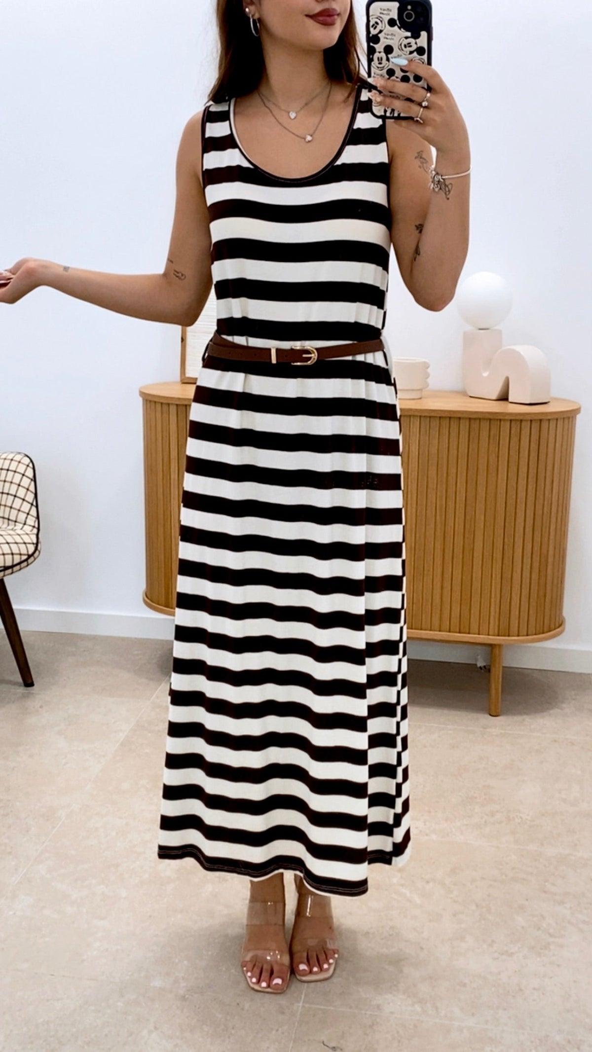 VESTIDO RAYAS + CINTURÓN