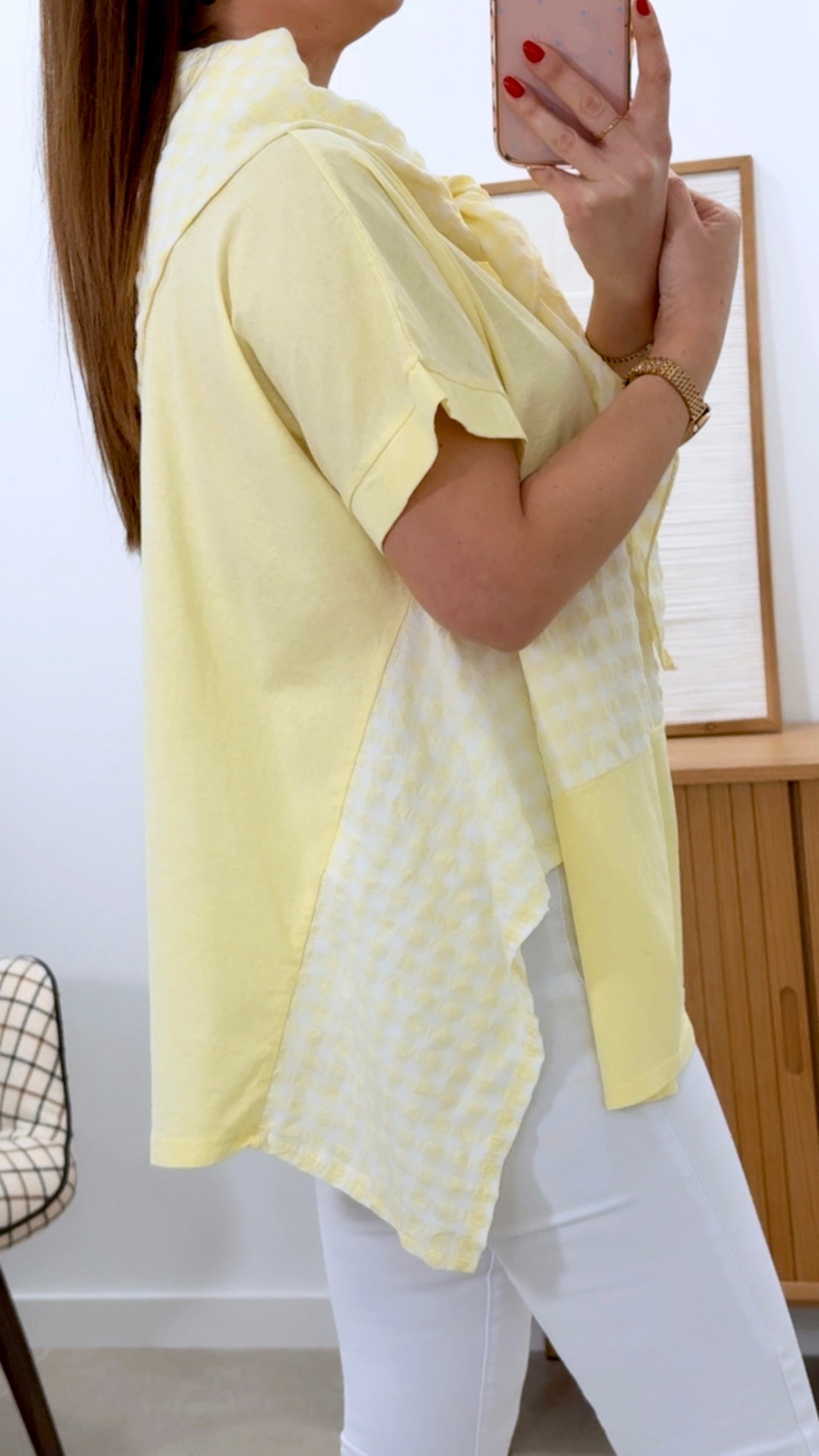 CAMISETA COMBINADA + PAÑUELO VICHY
