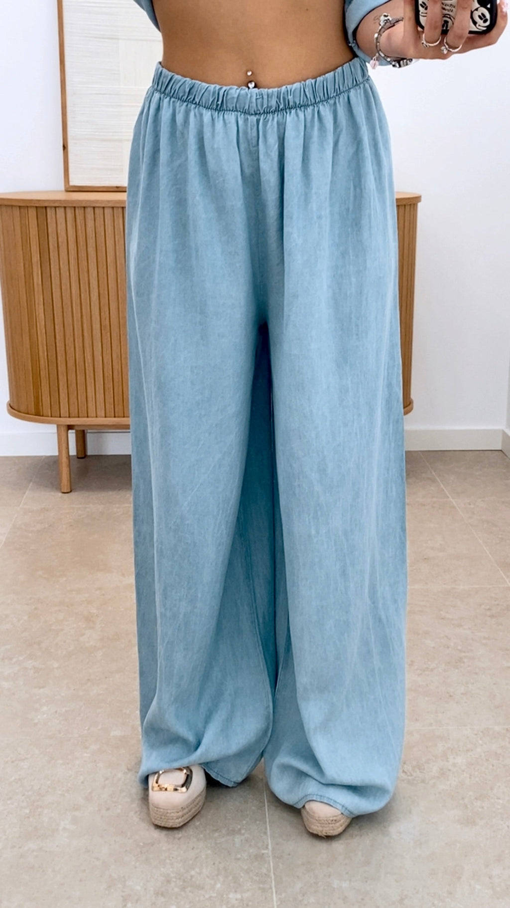 CONJUNTO DENIM PANTALÓN + CAMISA NUDO