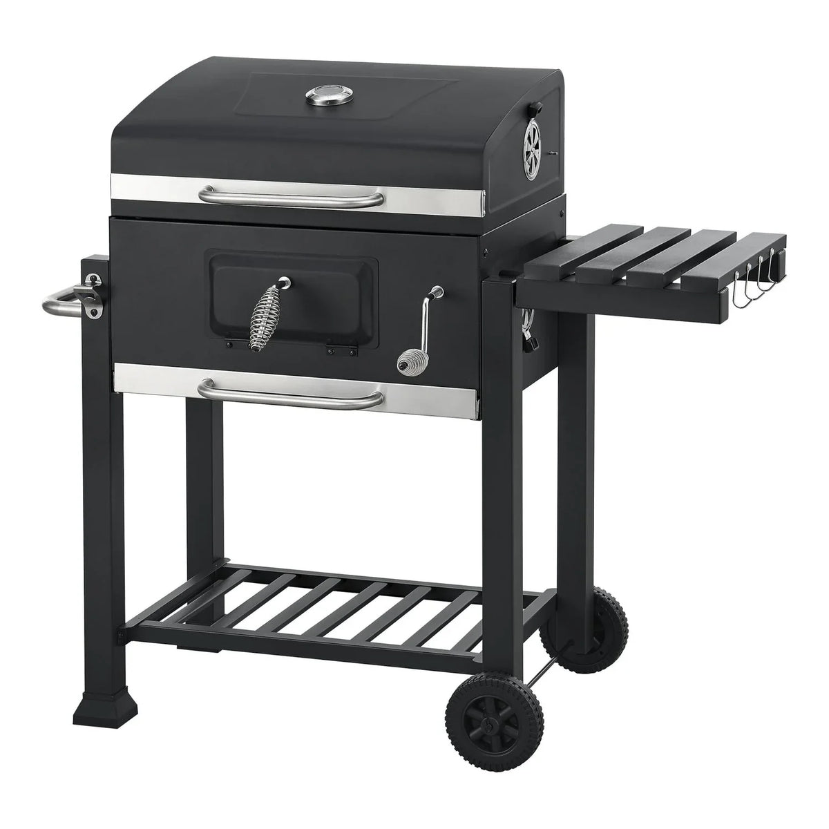 Barbacoa De Carbón Arnad Con 3 Estantes Acero 105x114x48cm - Negro [casa.pro]