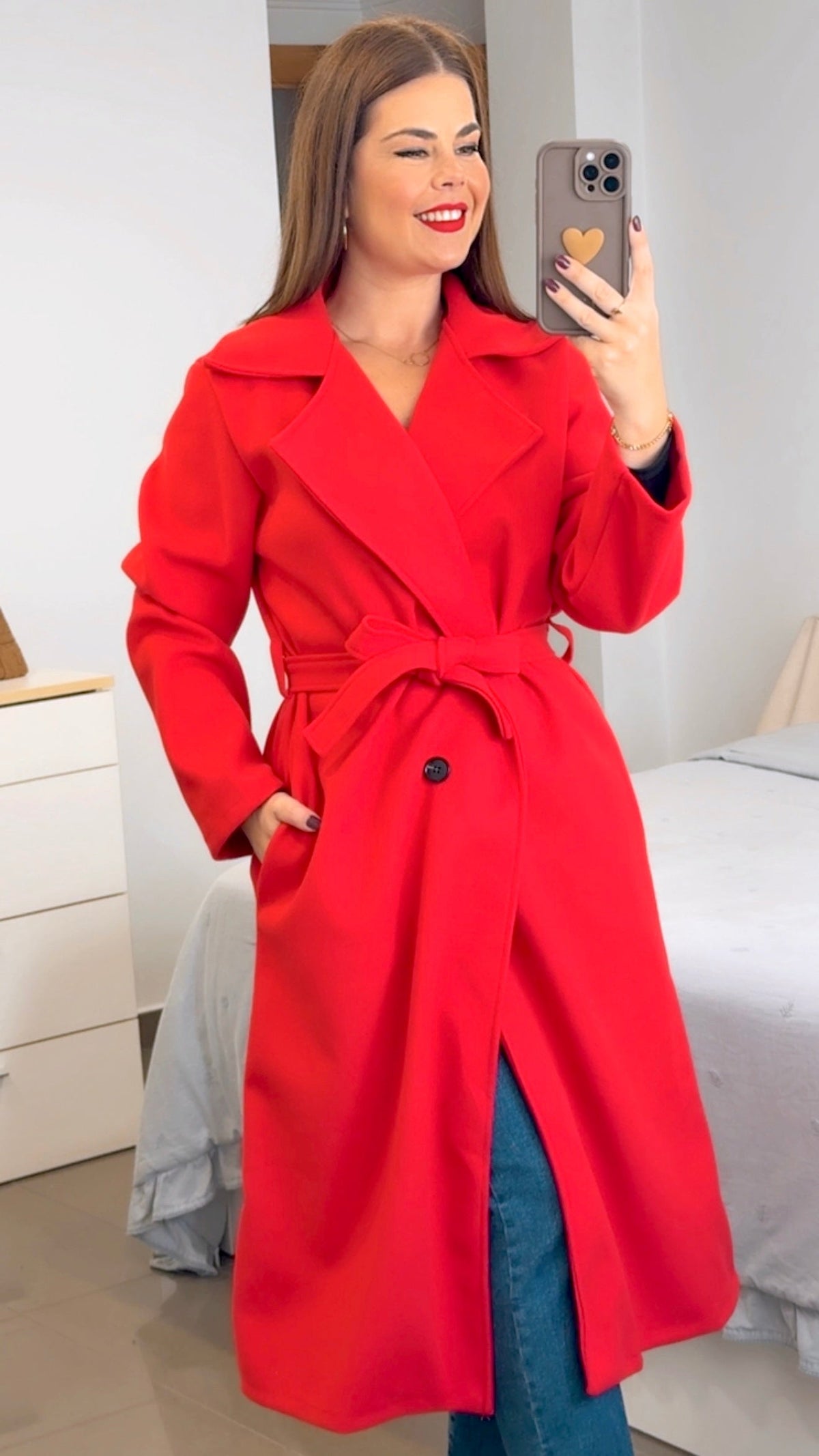 ABRIGO PAÑO FONDAR TOTAMONA. Gabardina con Cuello de Pico con Solapas, Sin Forro, Elástico, Corte Recto, Ropa De Mujer, para Cualquier Ocasión, Formal o Casual, Especial Para Otoño e Invierno.