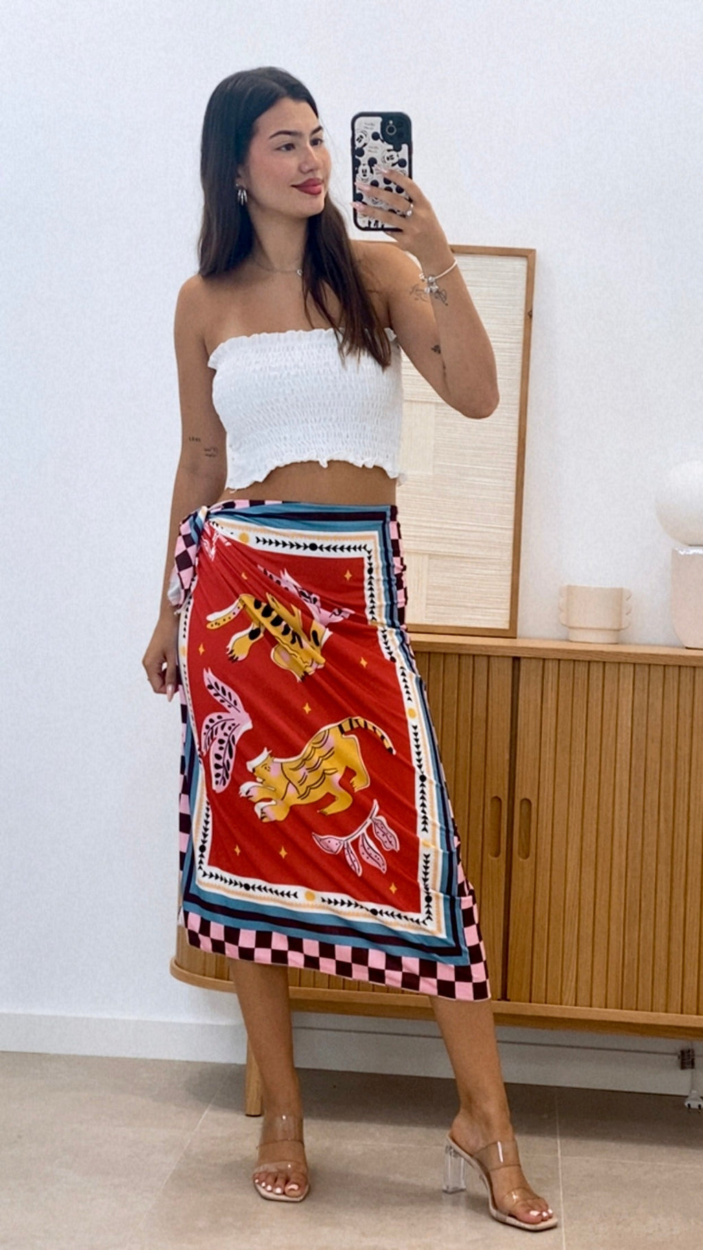 FALDA PAREO LARGA ESTAMPADA