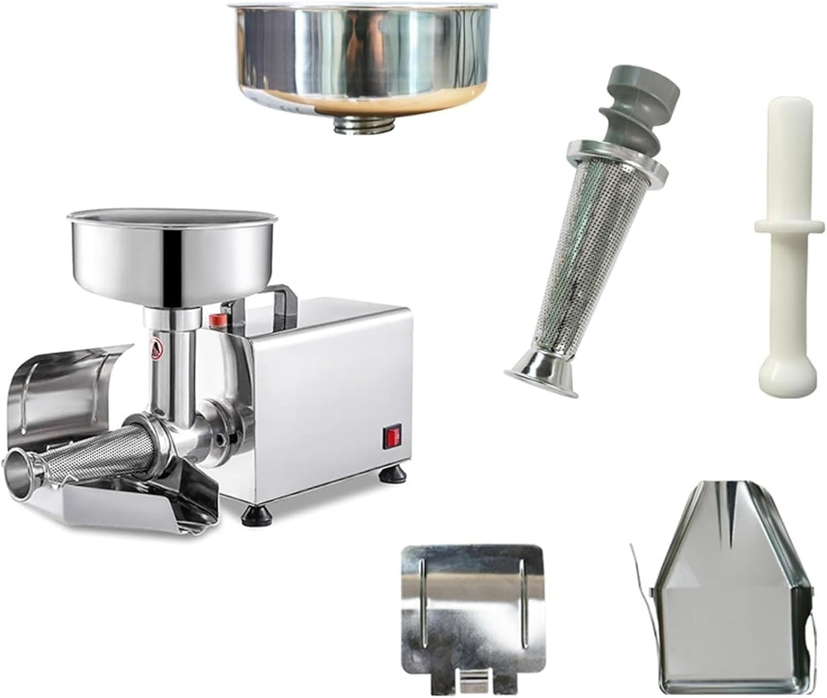 Prensa eléctrica de tomates y colador, procesador de alimentos comercial de acero inoxidable para salsa y jugo, 220 V