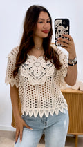 CAMISETA CROCHÉ FLOR