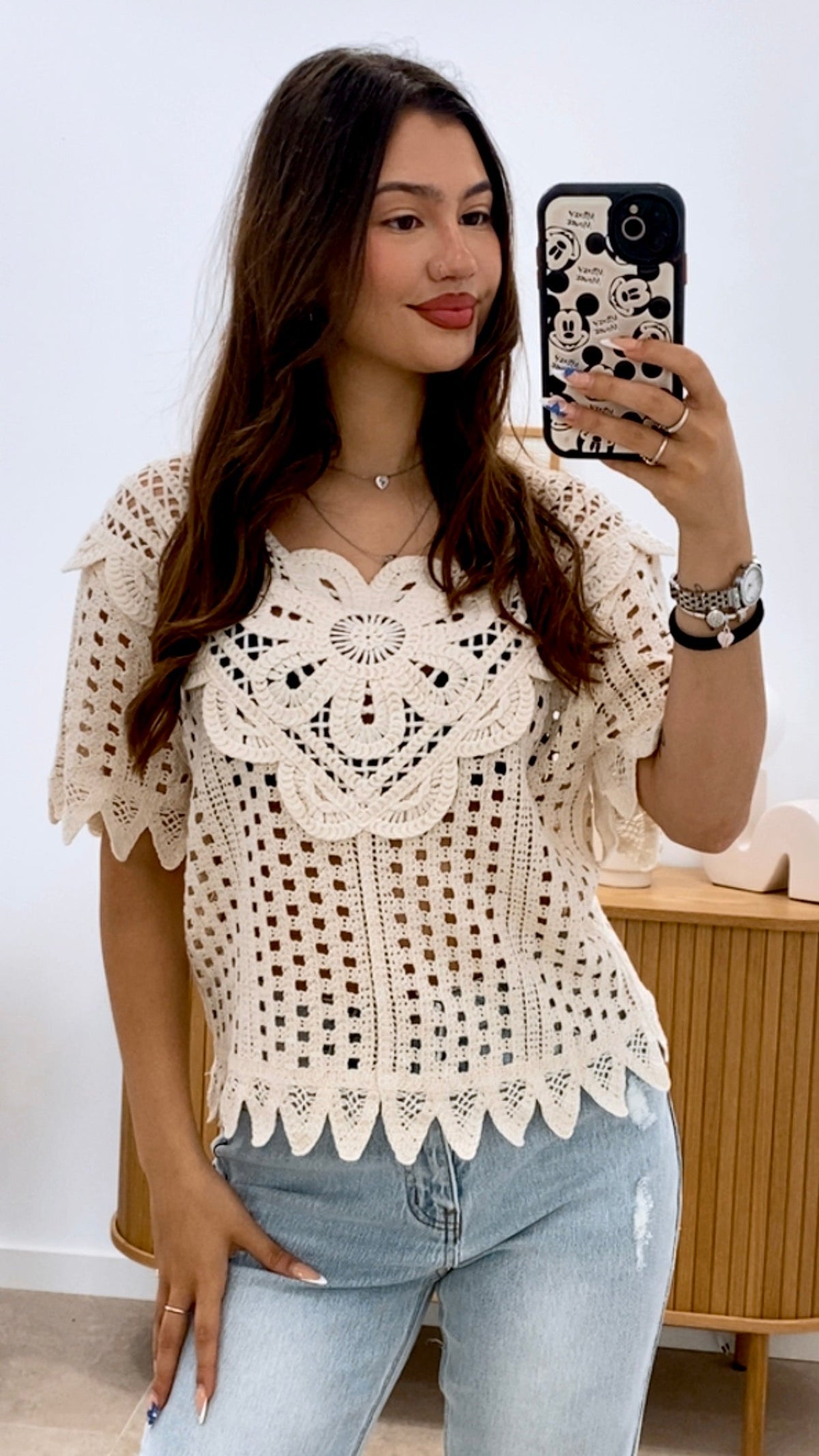 CAMISETA CROCHÉ FLOR