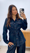 CHAQUETA DENIM BOTONES Y BOLSILLOS