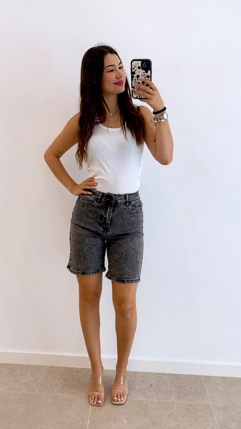 BERMUDA DENIM GRIS EFECTO LAVADO