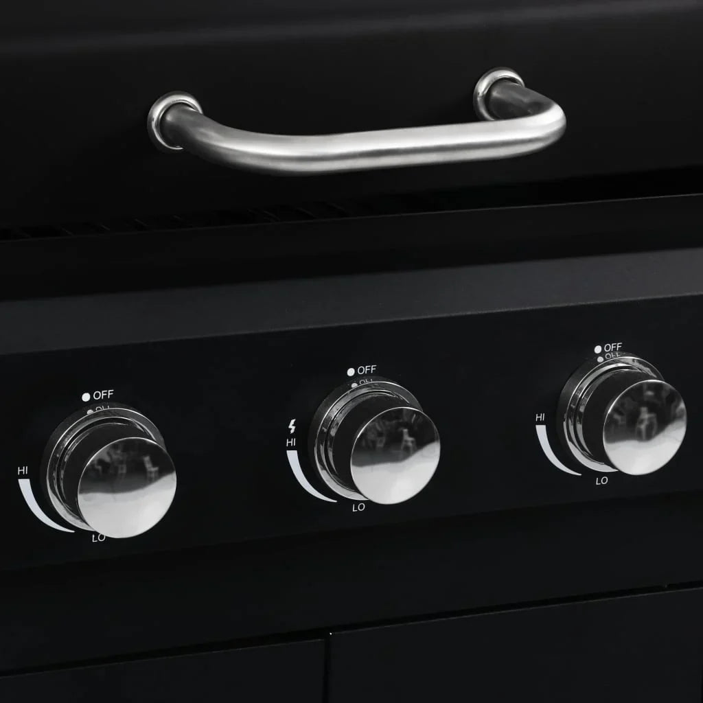 Barbacoa combinada de gas y carbón con 3 fogones V6872