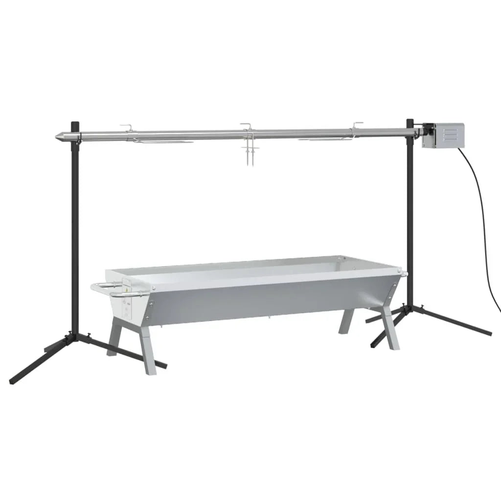 Juego De Barbacoa Automática Y Bandeja Acero Inoxidable Vidaxl