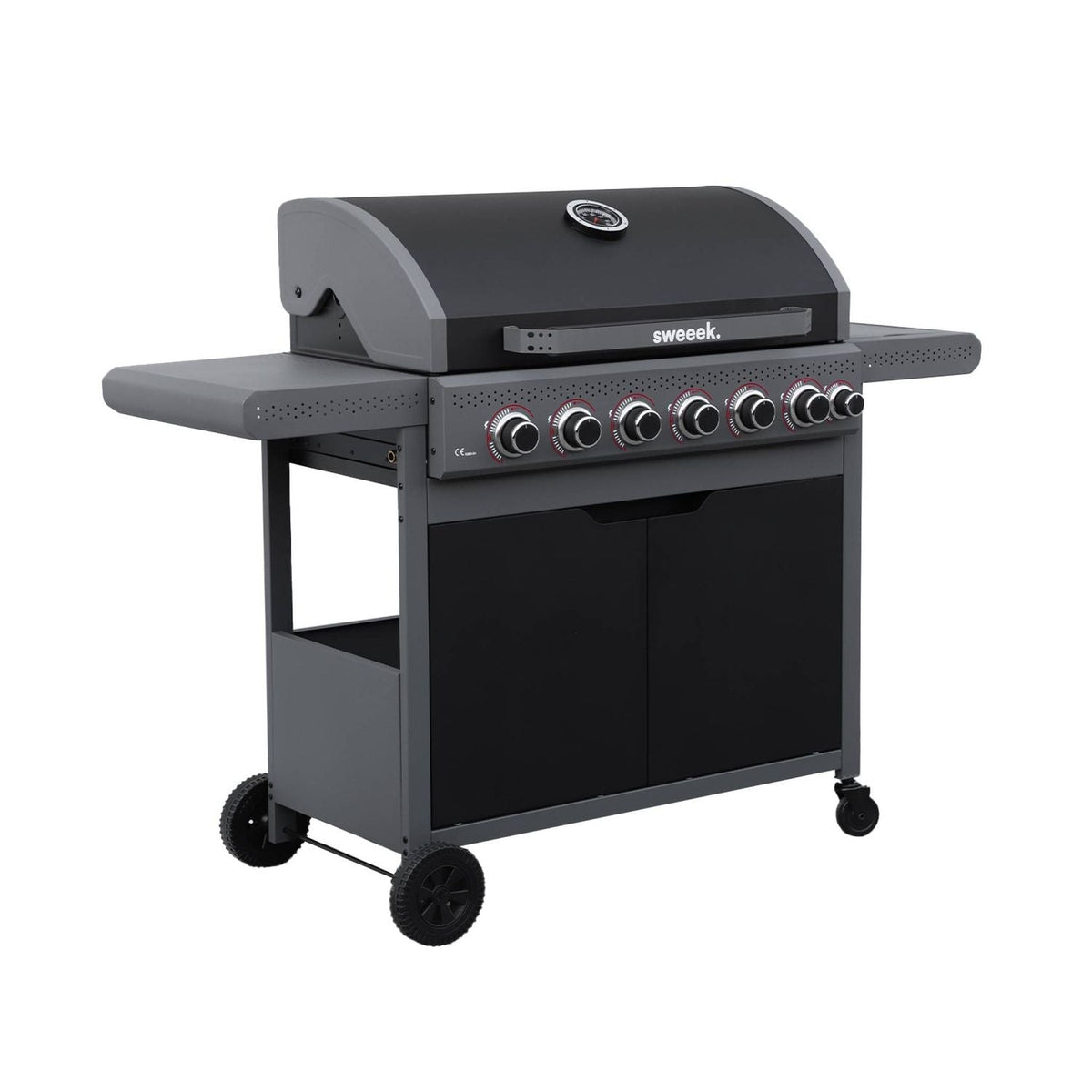 Barbacoa De Gas Edmond Negra - 6 Quemadores + 1 Fuego Lateral | Sweeek