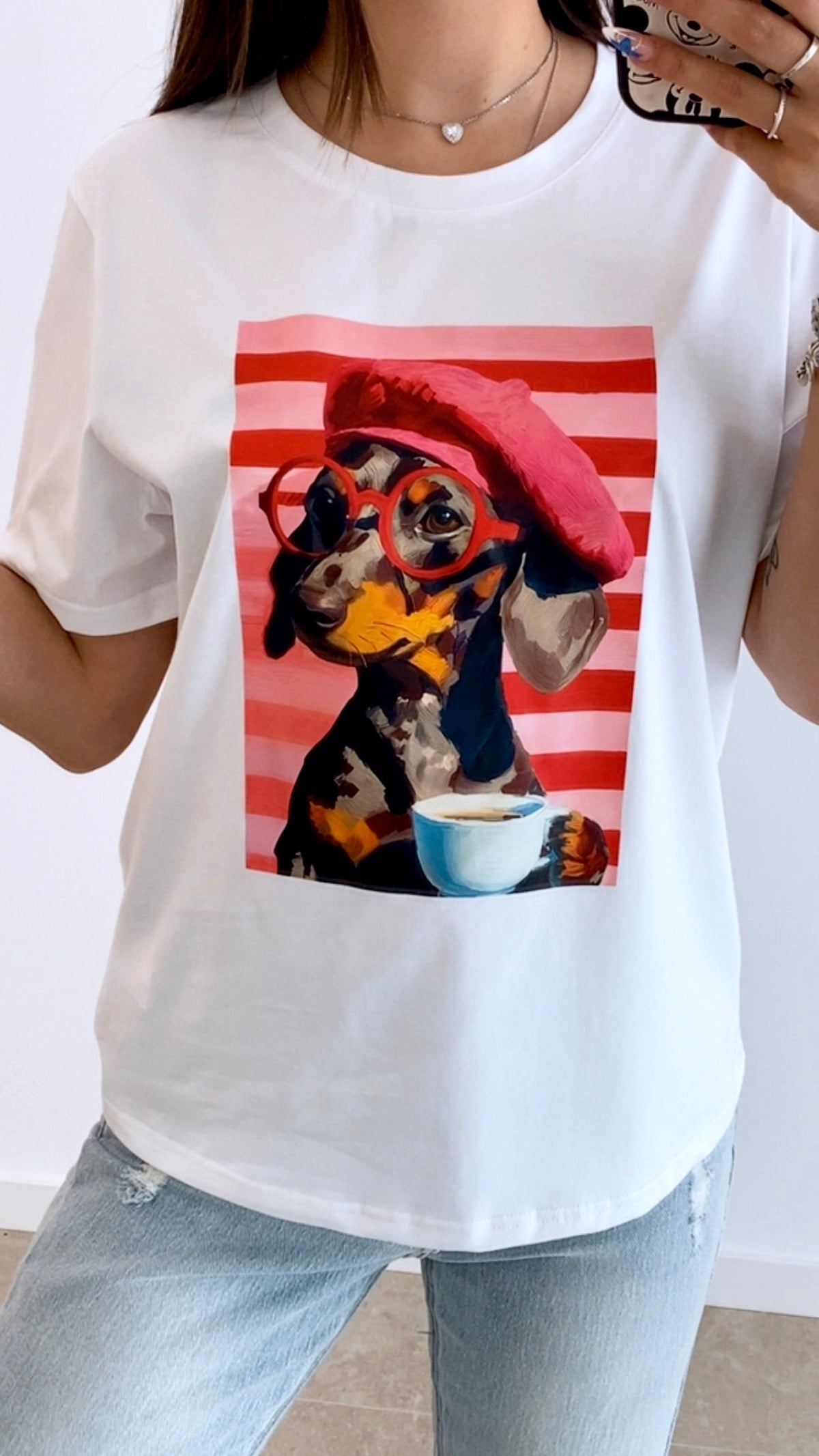 CAMISETA GAFAS ROJAS