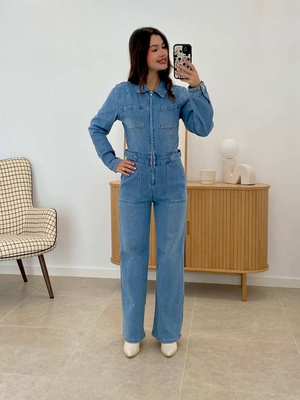 MONO DENIM MANGA LARGA
