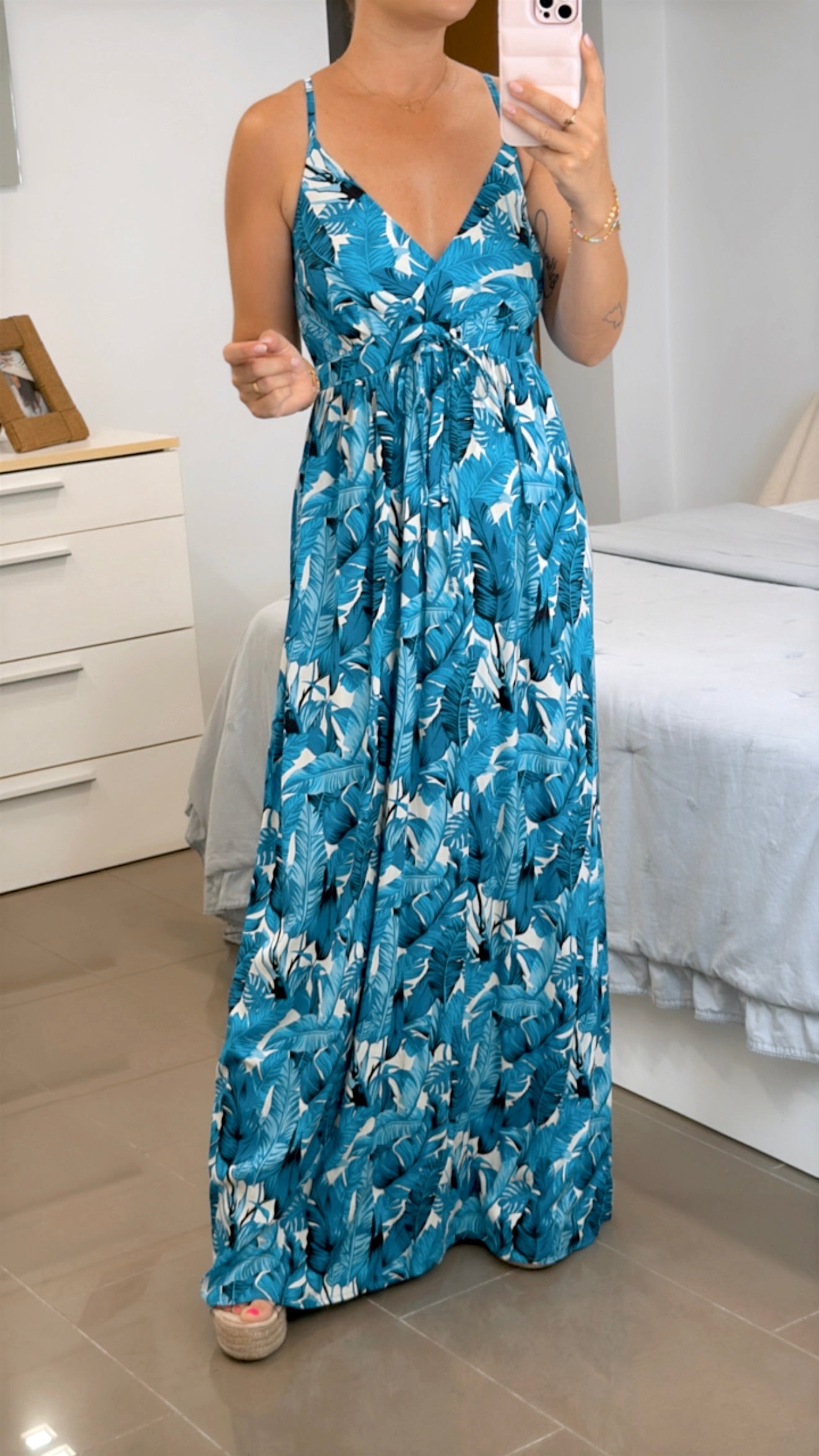 VESTIDO LARGO HOJAS