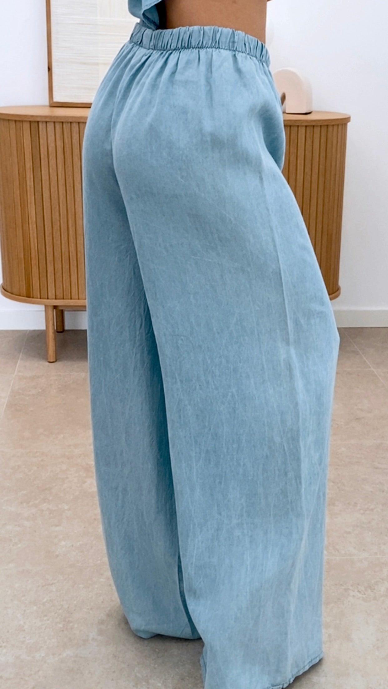 CONJUNTO DENIM PANTALÓN + CAMISA NUDO