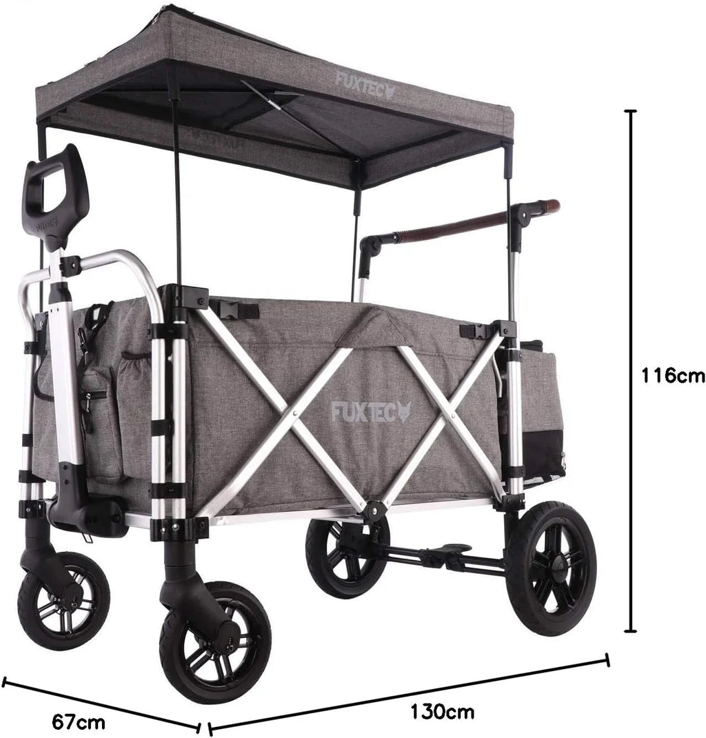 FUXTEC FX-CTL900 Premium Grey, Original Folding Trolley for Children, Ideal Garden, Beach or City, Push or Pull, Load up to 75 kg.