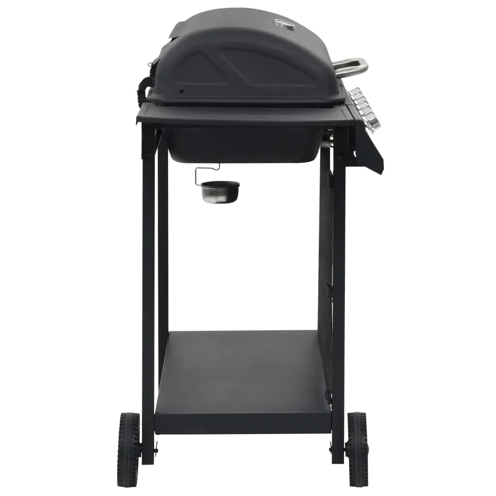 Barbacoa portátil de gas con 6 zonas de cocción negra de acero V3794