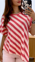 CAMISETA RAYAS ASIMÉTRICA