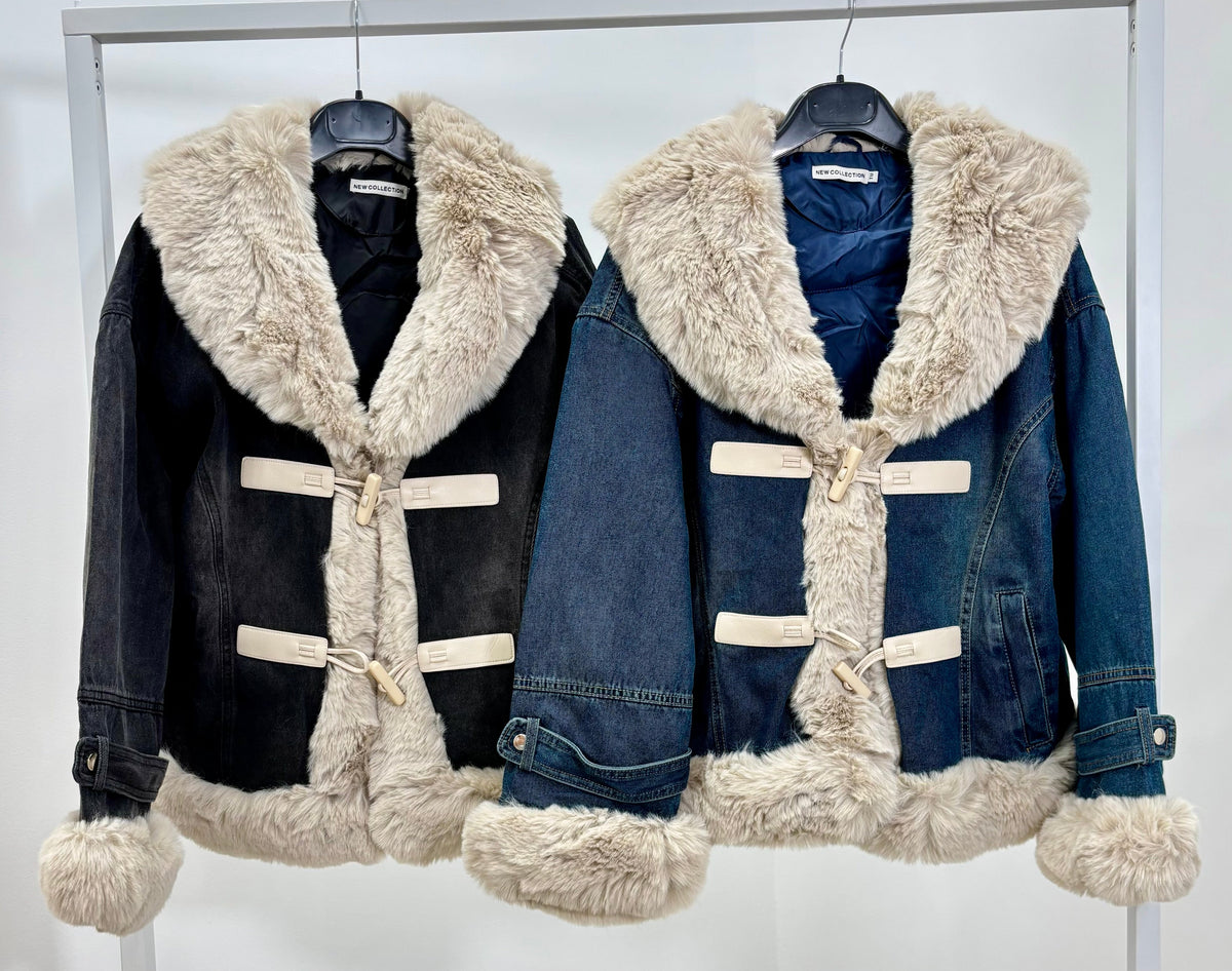 CHAQUETA DENIM + PELO