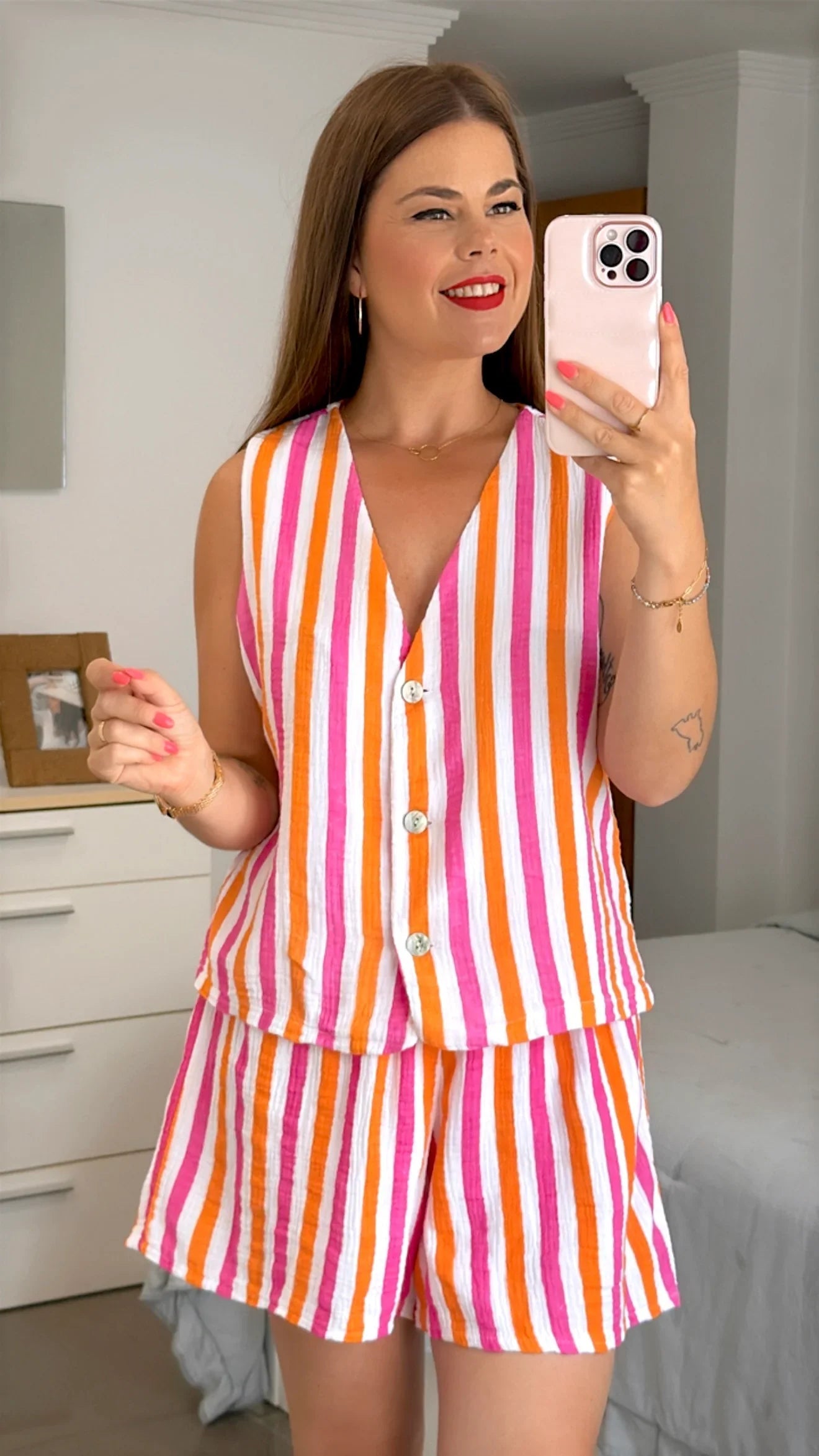 CONJUNTO MUSELINA RAYA FLUOR