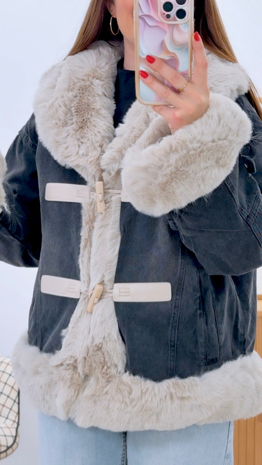 CHAQUETA DENIM + PELO