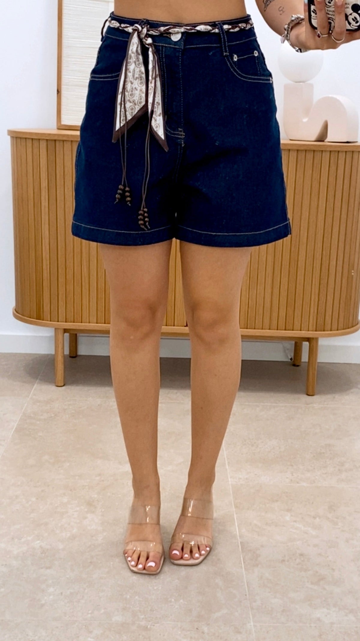 SHORT CINTIRÓN TRENZADO PAÑUELO