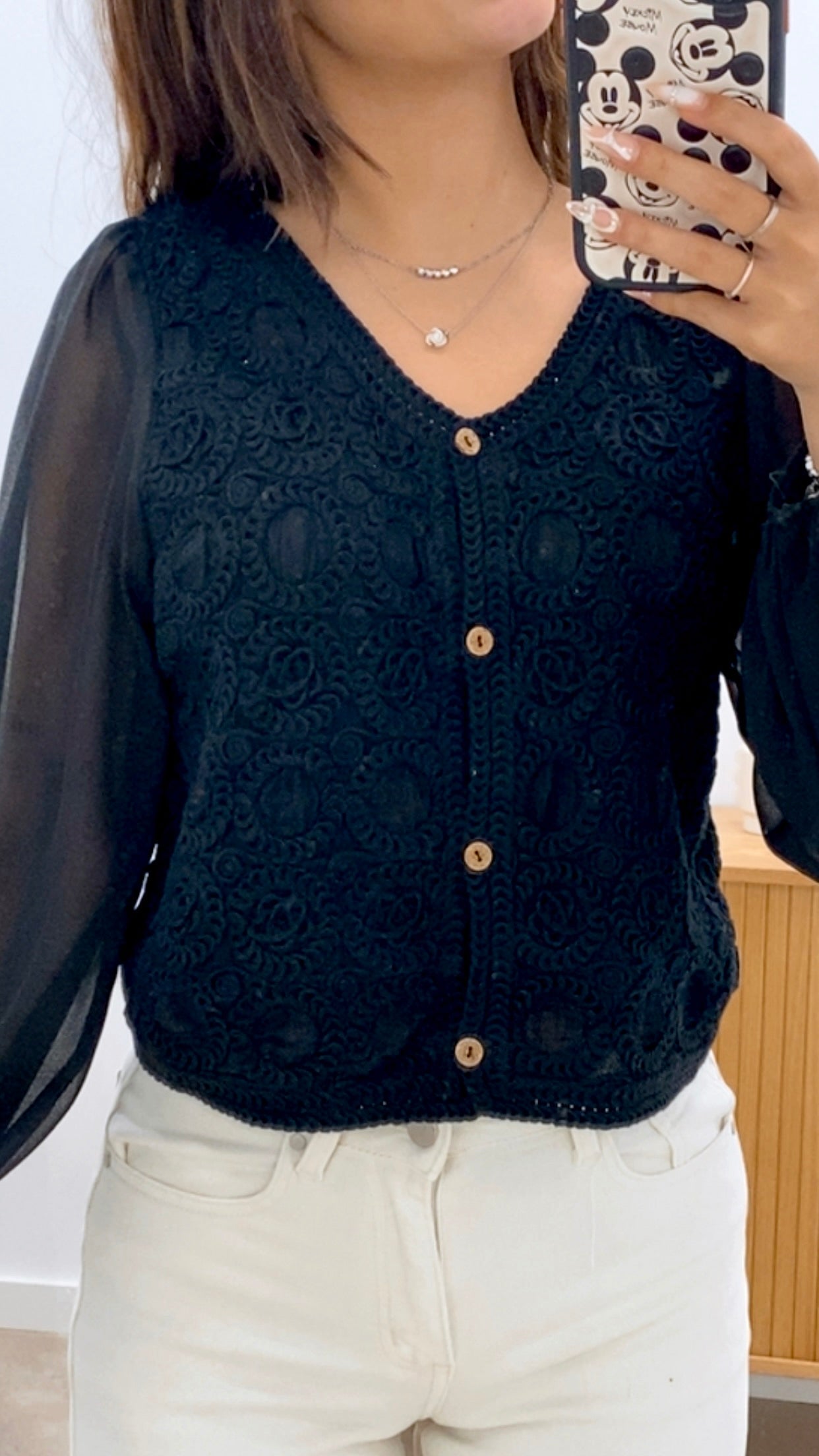 CAMISA BORDADA CROCHE