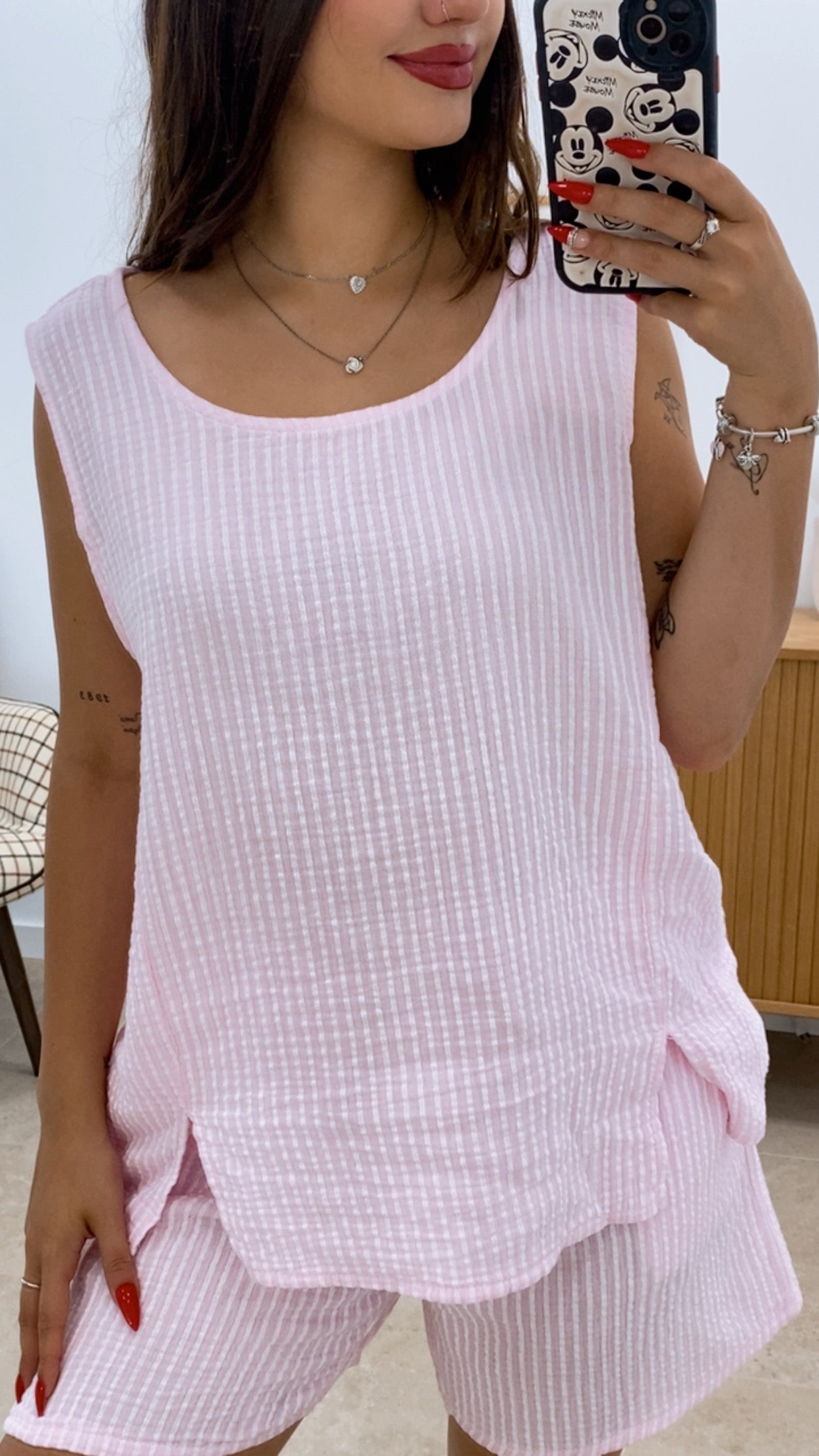 CONJUNTO MUSELINA RAYAS
