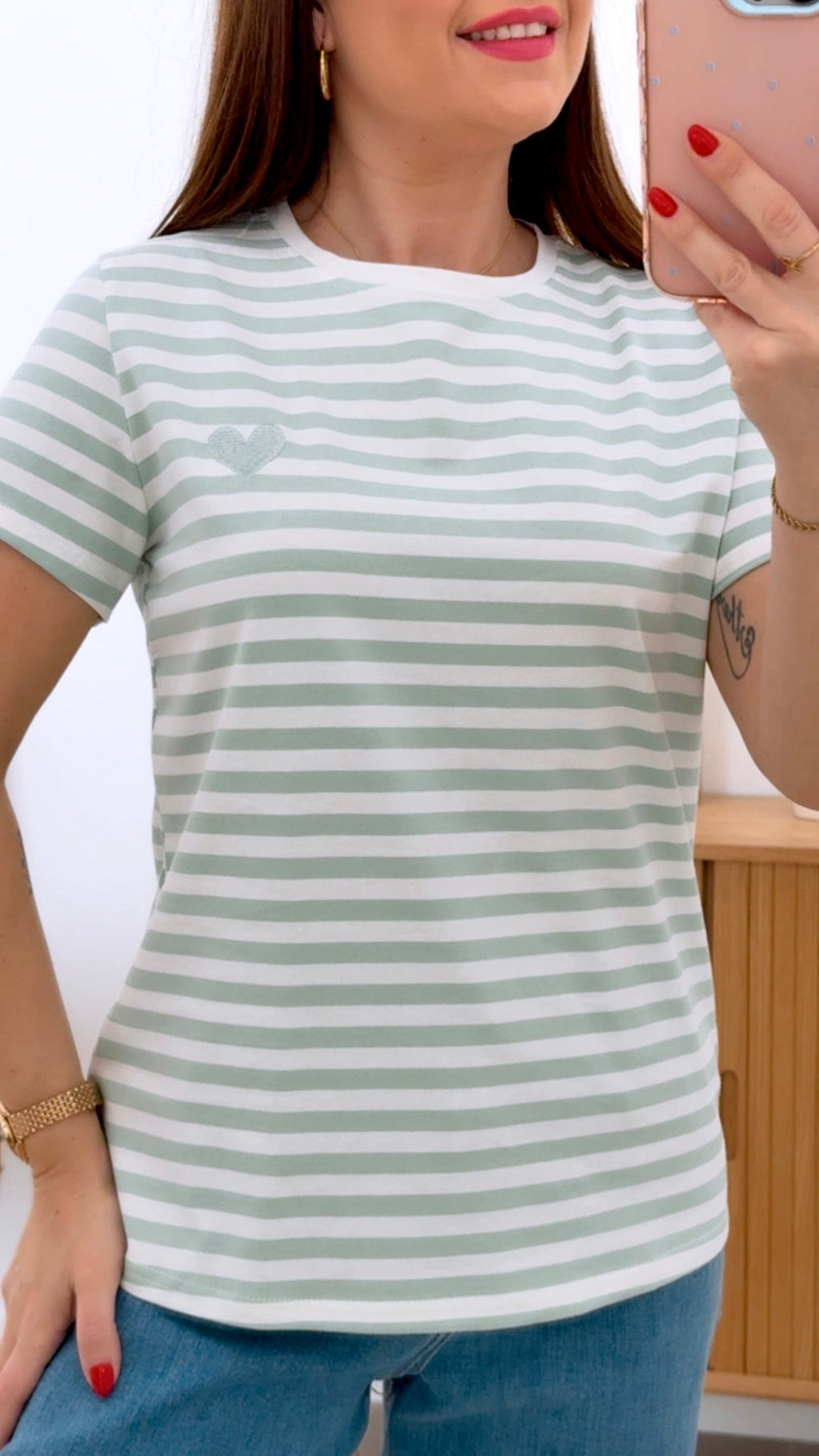 CAMISETA RAYADA CORAZÓN