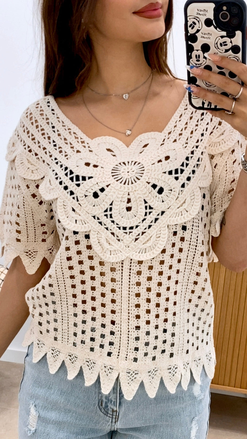 CAMISETA CROCHÉ FLOR