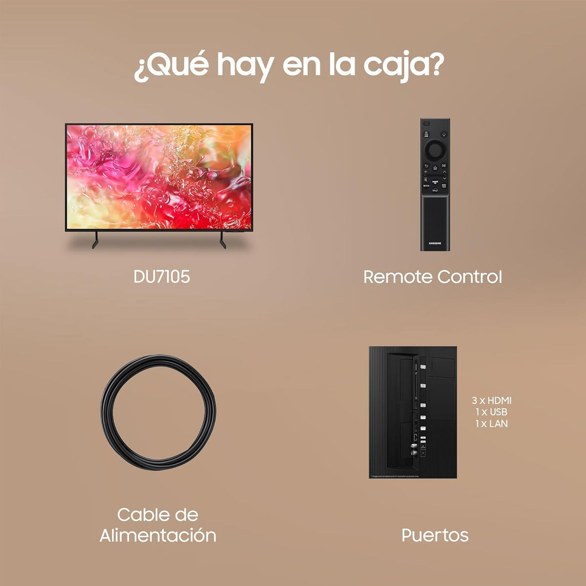 TV Crystal UHD 2024 50DU7105 Smart TV de 50" Crystal UHD con Colores Puros con PurColor, el Mejor Smart TV, Todos los Altavoces a la Vez con Q-Symphony y controla tu casa con SmartThings