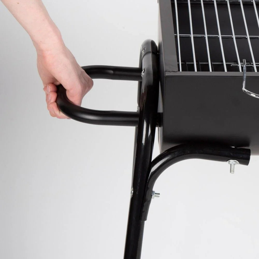 Barbacoa Portátil De Acero 91x33x71 Cm - Aktive. Negro